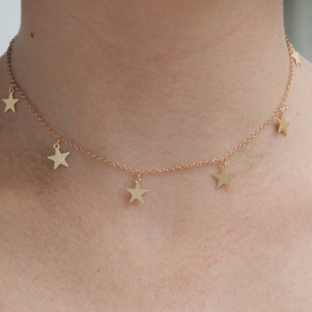dainty gold star choker necklace 🌟